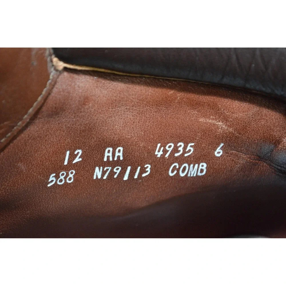 Vintage Hawthorne Classics Boots Mens 12AA Brown Leather Biker Buckle Vibram USA